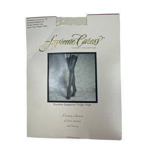 NWT Vintage JC Penny Sheer Matte Nude Lace Top Thigh High Pantyhose size Average